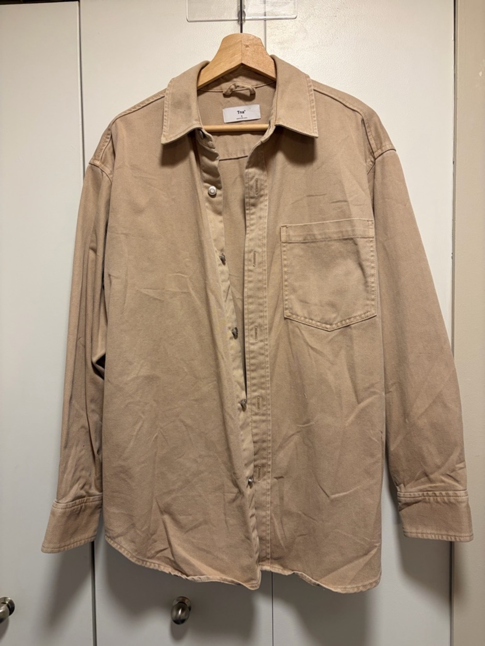 Aritzia TNA 100% Cotton Denim Button-Up Shacket